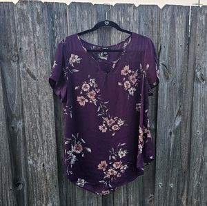 Torrid Purple Floral Blouse
